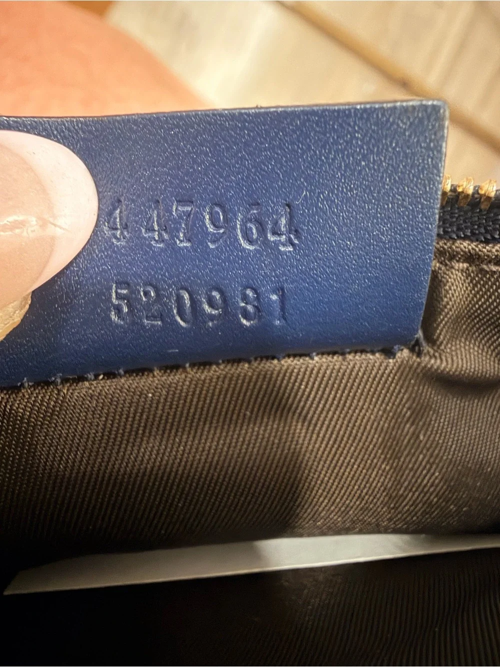 Gucci Guccissima Navy Blue Leather Key Pouch Wallet Full Set Box Dust Bag